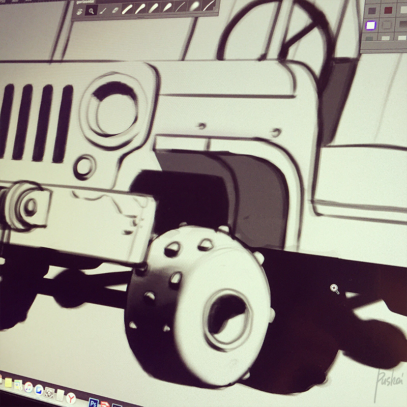 lovely，Cartoon，vehicle，Design，painting，