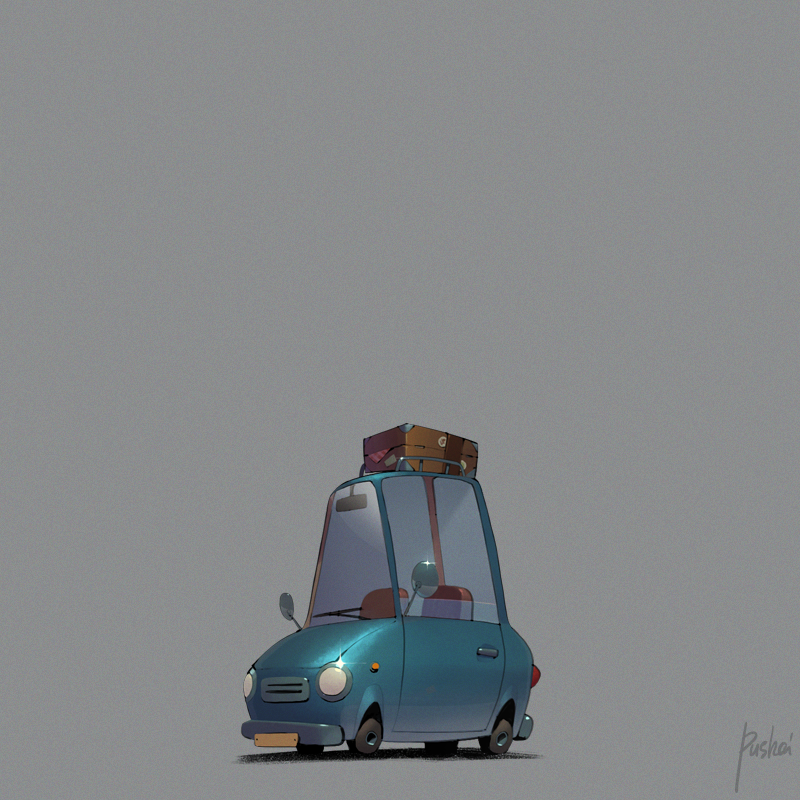 lovely，Cartoon，vehicle，Design，painting，