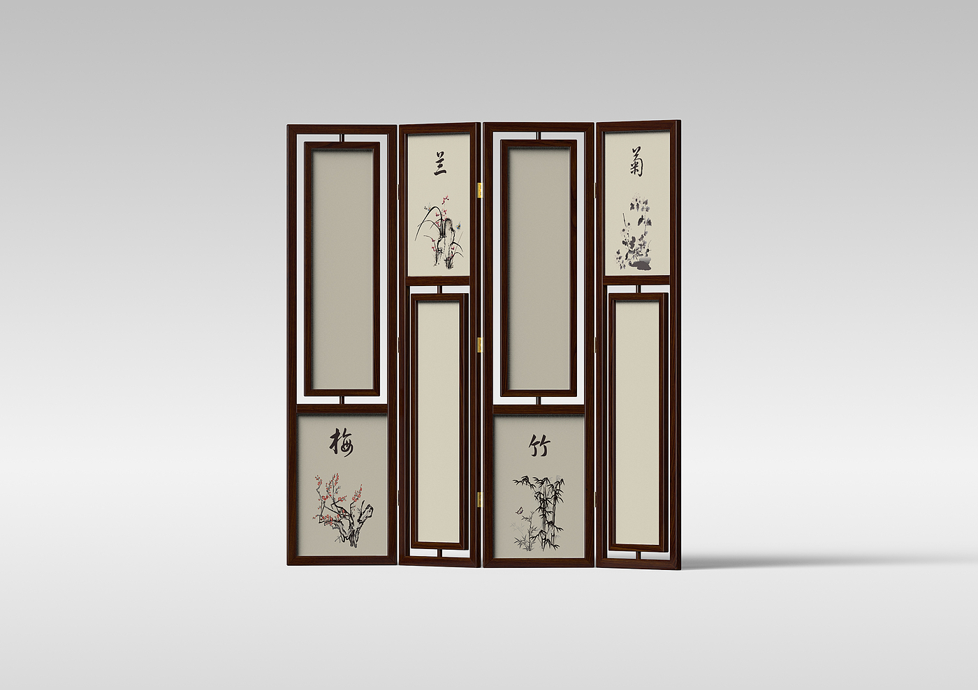 Solid wood furniture，New Chinese style，screen，partition，