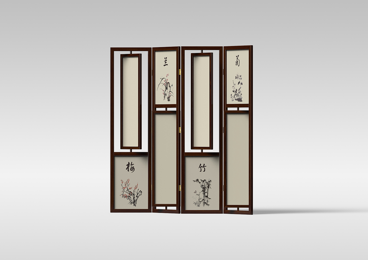 Solid wood furniture，New Chinese style，screen，partition，