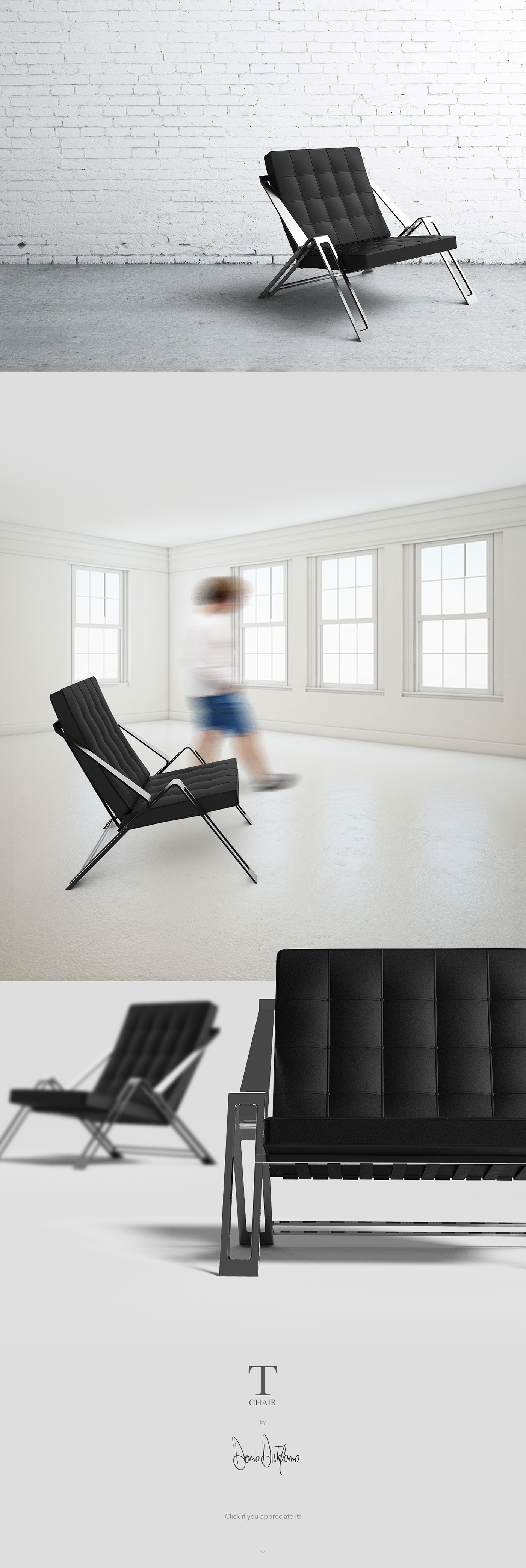 Chair design，Black and white grey style，Simple and generous，Furniture products，product design，