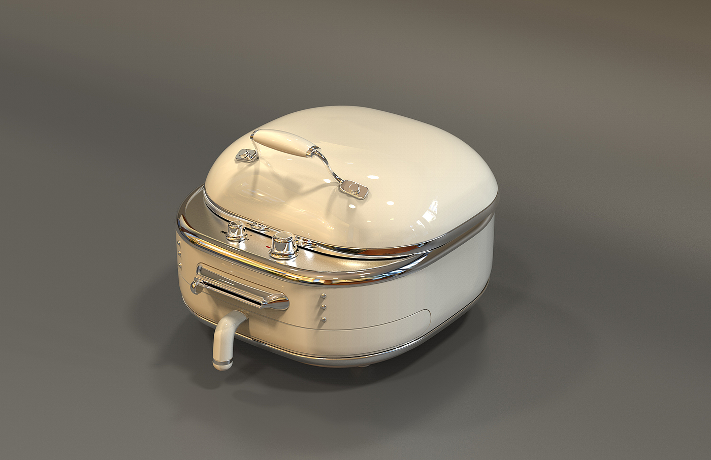 Electric baking pan，multi-function，Retro，double-deck，