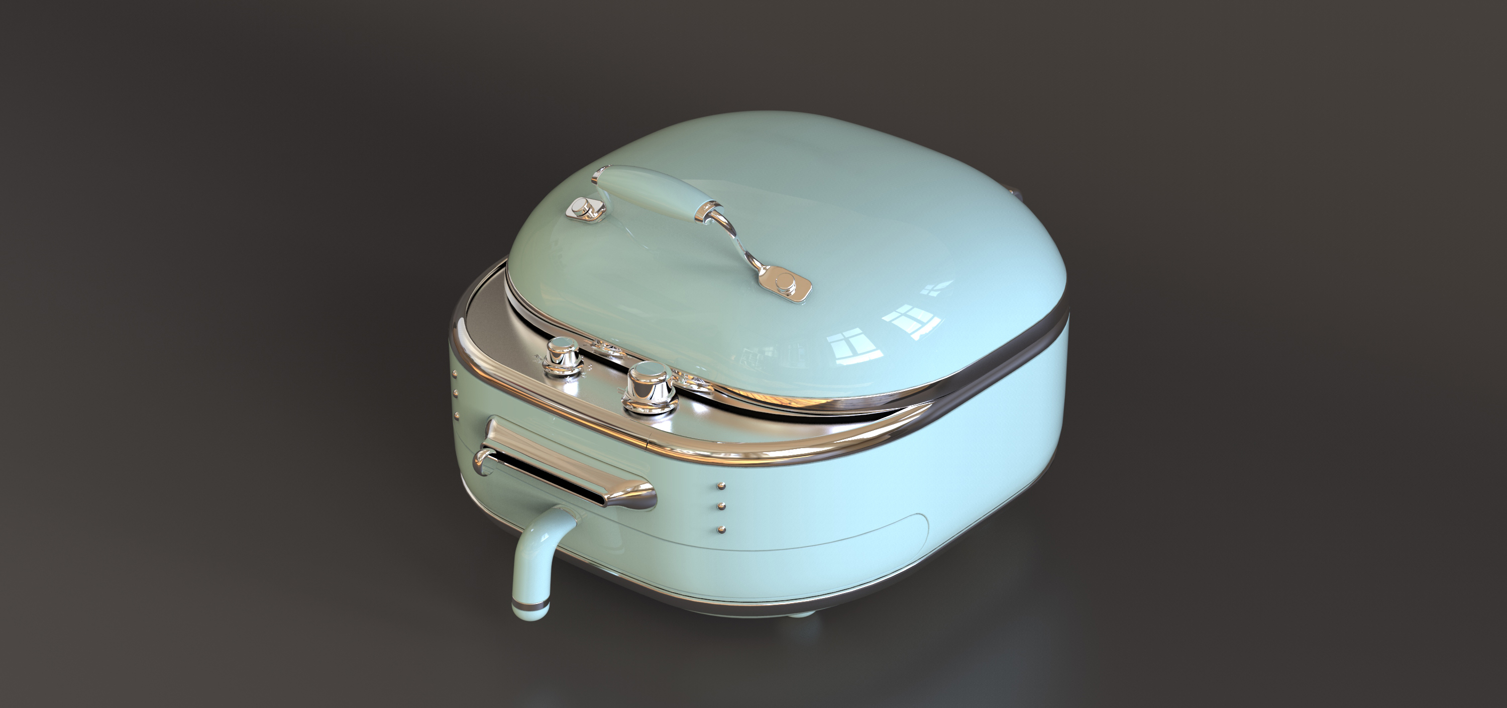 Electric baking pan，multi-function，Retro，double-deck，