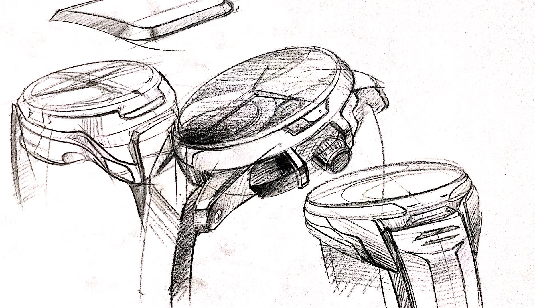 Industrial design, hand drawn，