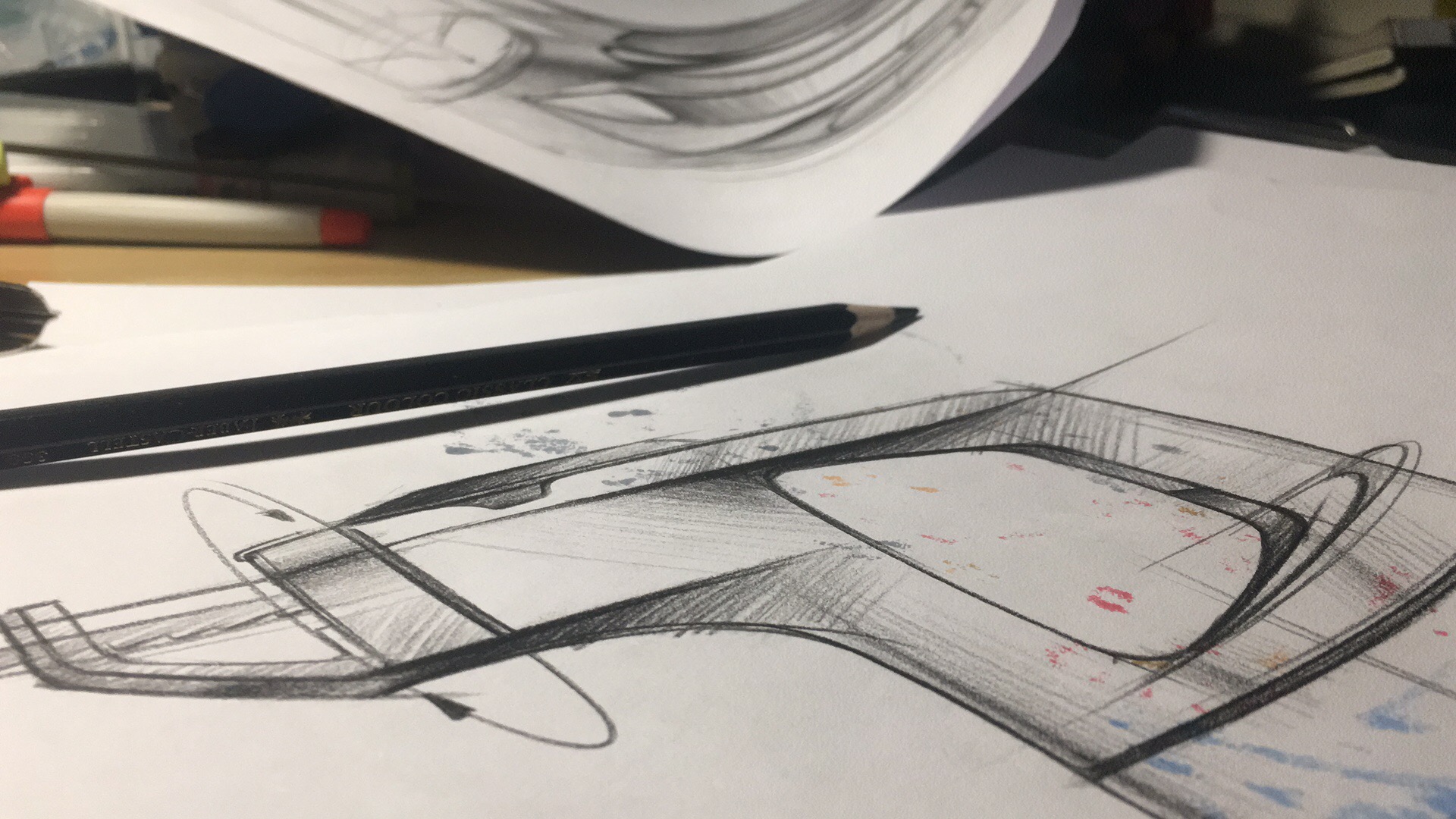 Industrial design, hand drawn，