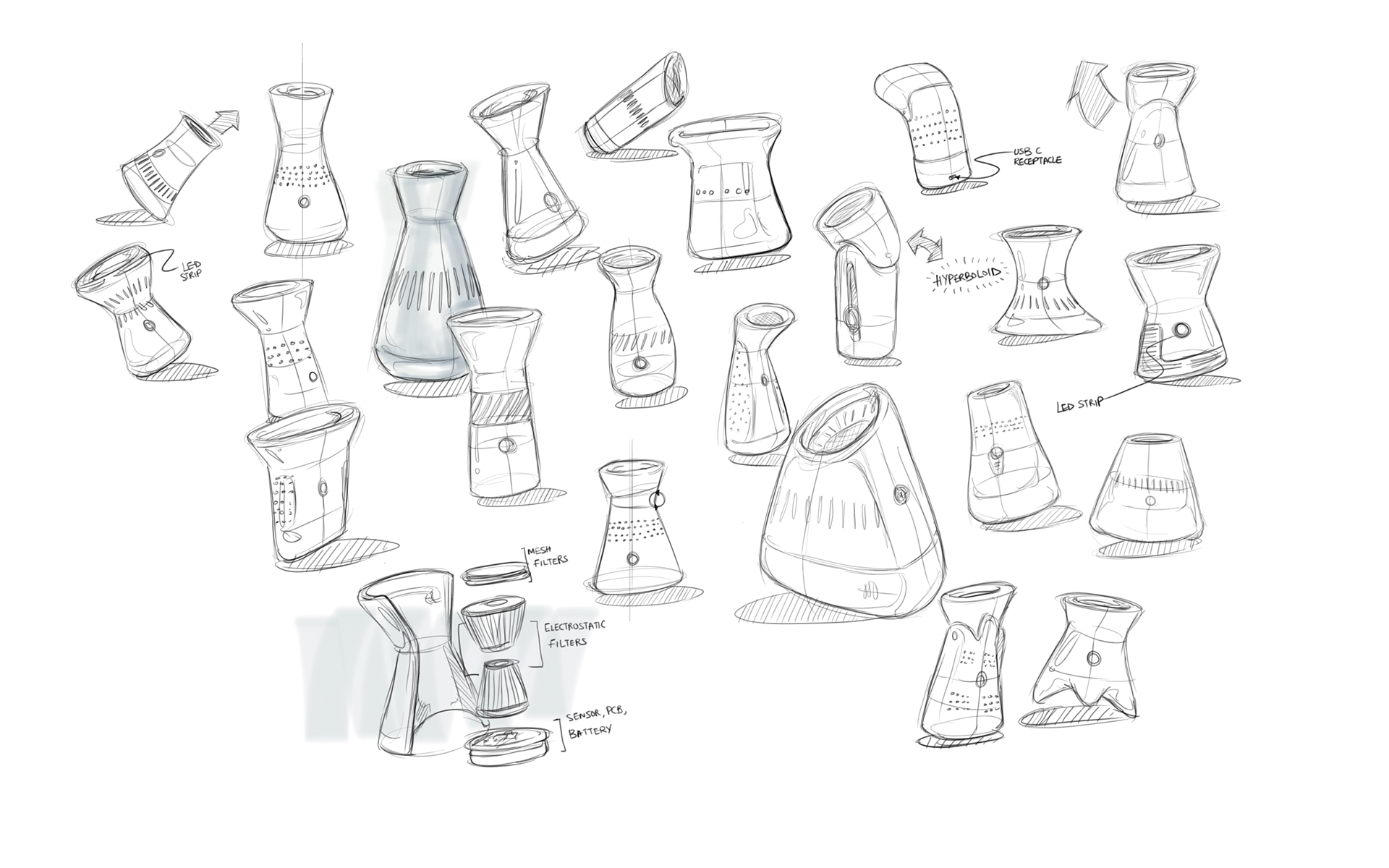 Portable，air cleaner，Simplicity，Black and white，intelligence，