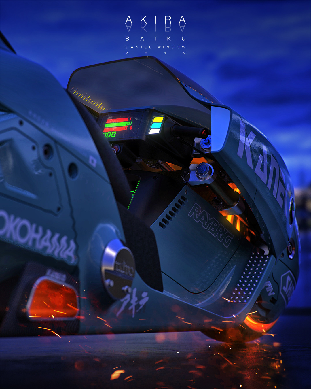 motorcycle，Render，3d，cgi，