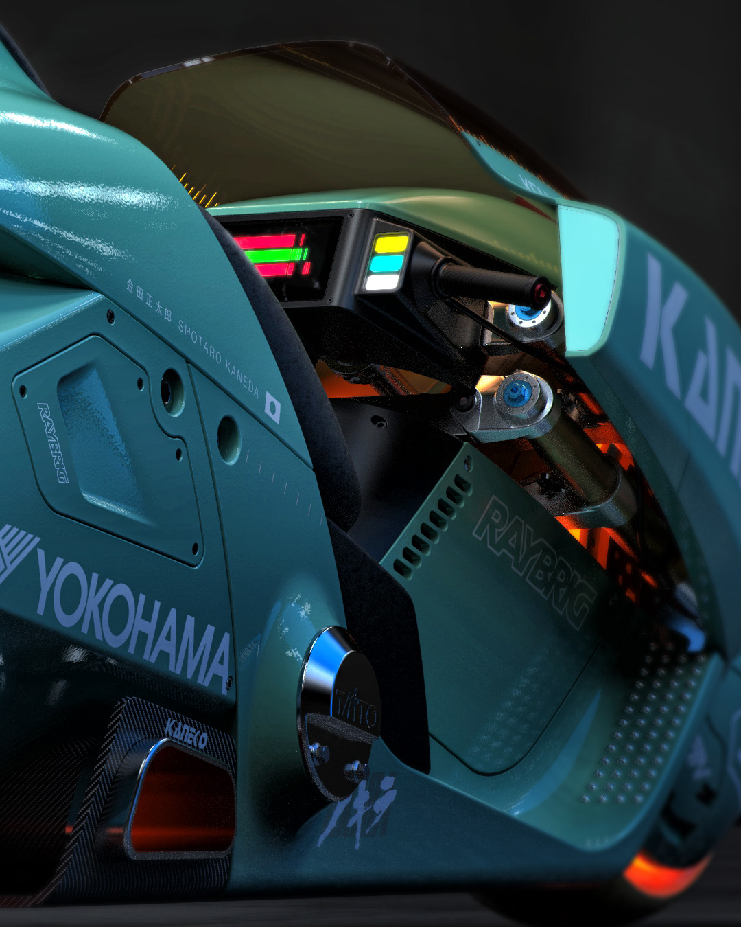 motorcycle，Render，3d，cgi，