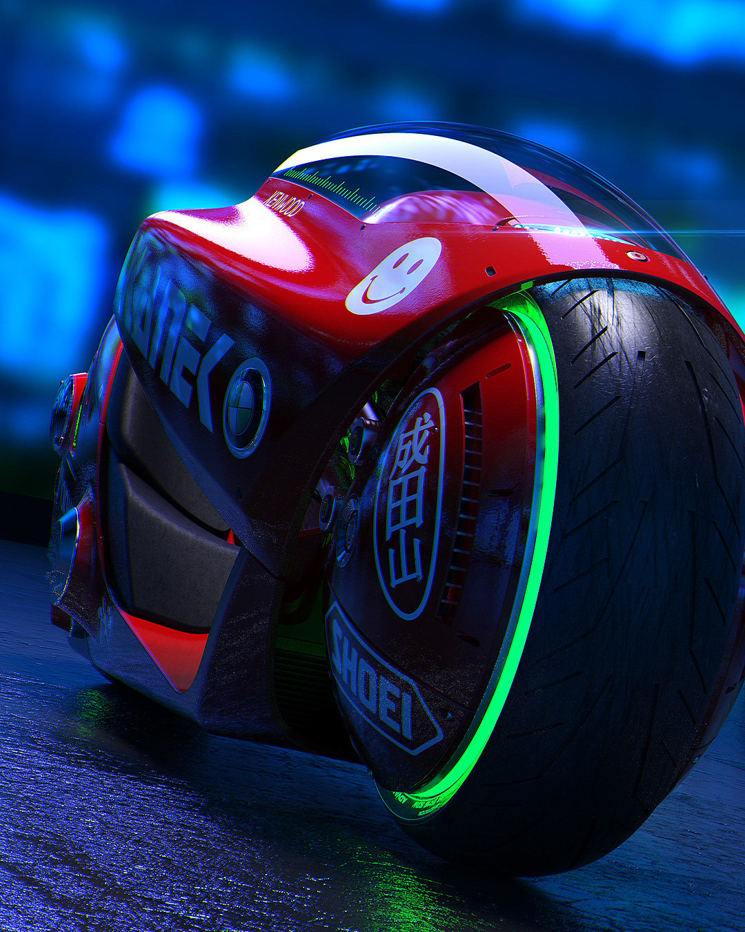 motorcycle，Render，3d，cgi，