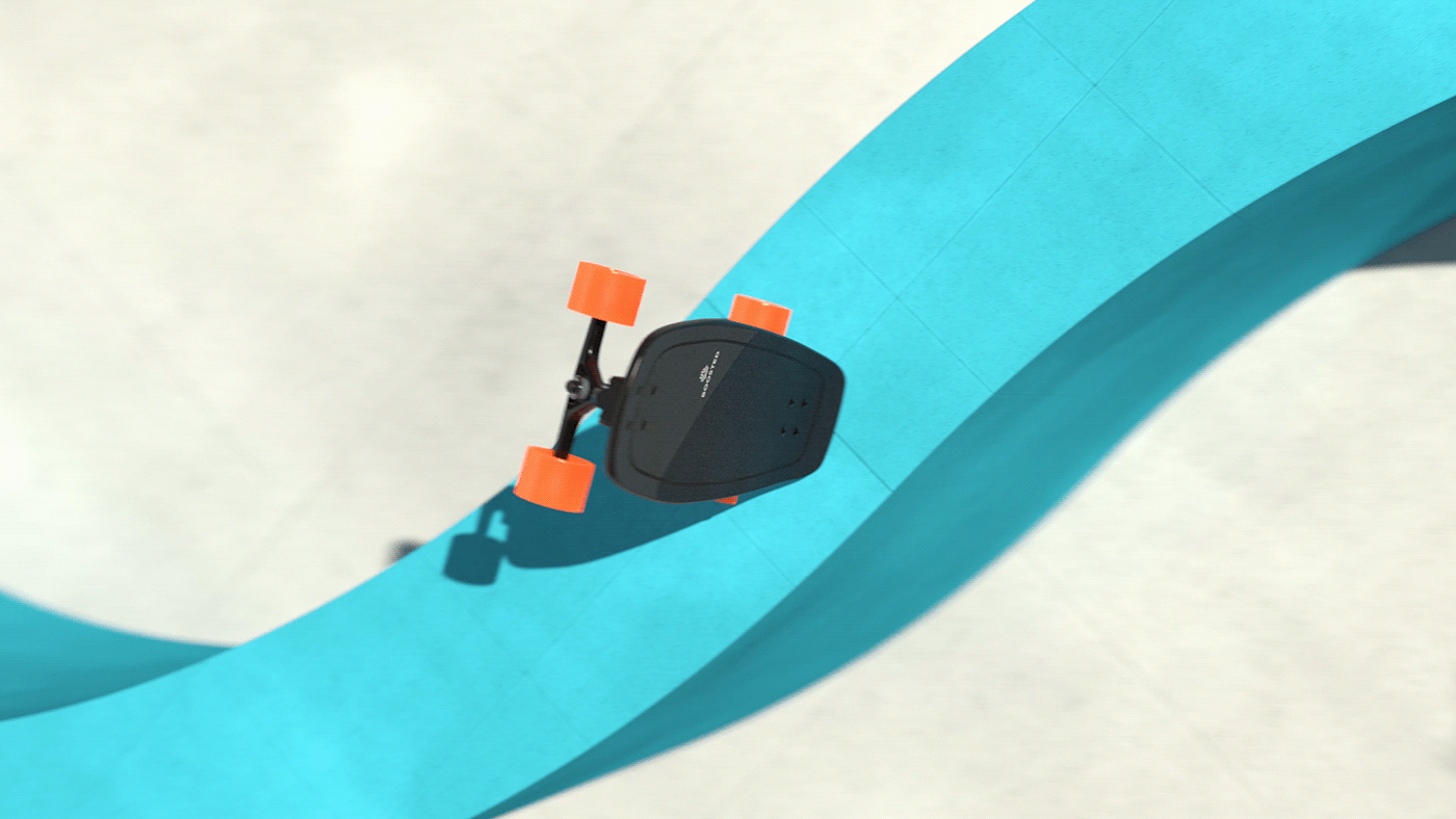 Video design，Skate，Electric，3d，Long board，Particle simulation，