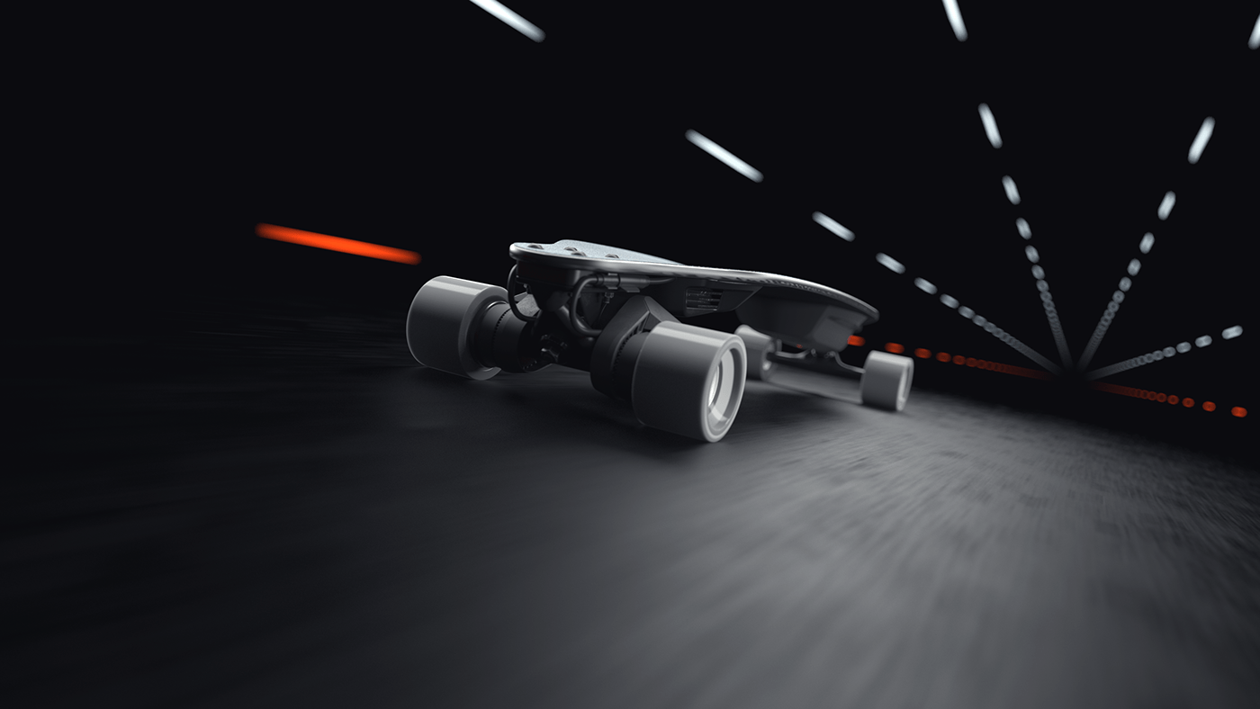 Video design，Skate，Electric，3d，Long board，Particle simulation，