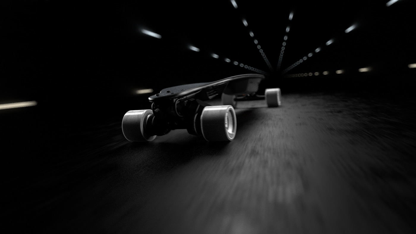 Video design，Skate，Electric，3d，Long board，Particle simulation，
