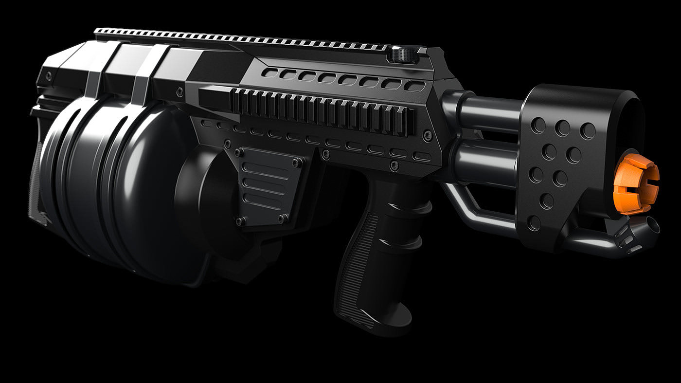 gun，sketch，prototype，black，