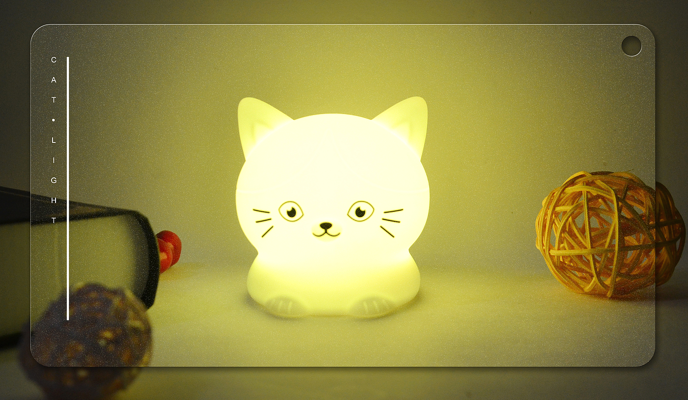 Silicone lamp，product design，cute pet，