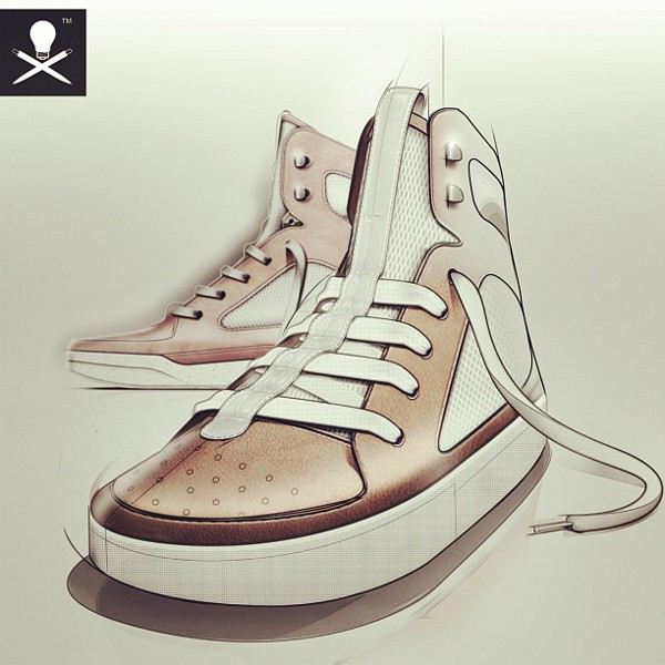 product design，industrial design，sneakers，Hand drawn，modeling，