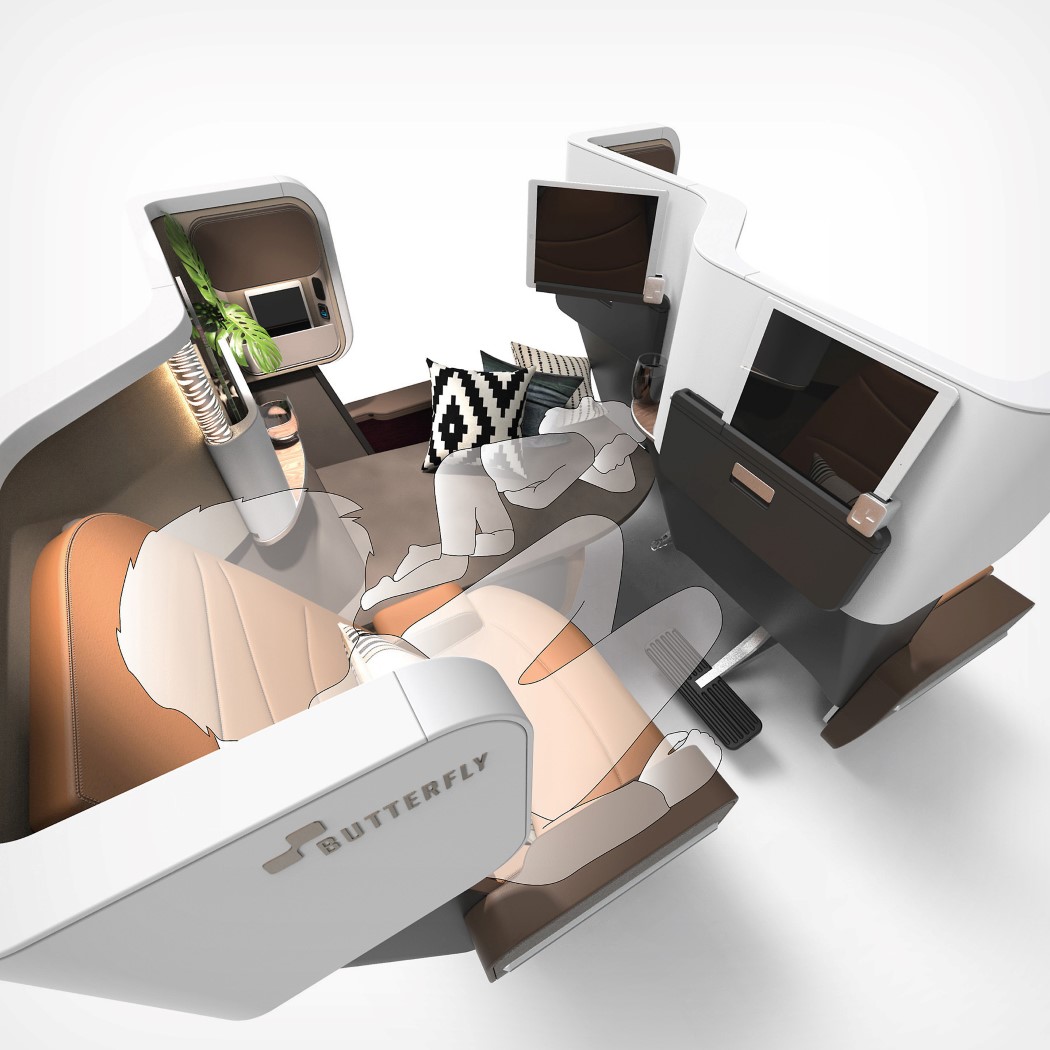 Butterfly seat，Social distance，Covid-19，aircraft，