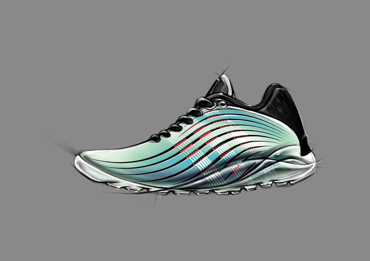 product design，industrial design，sneakers，Hand drawn，modeling，
