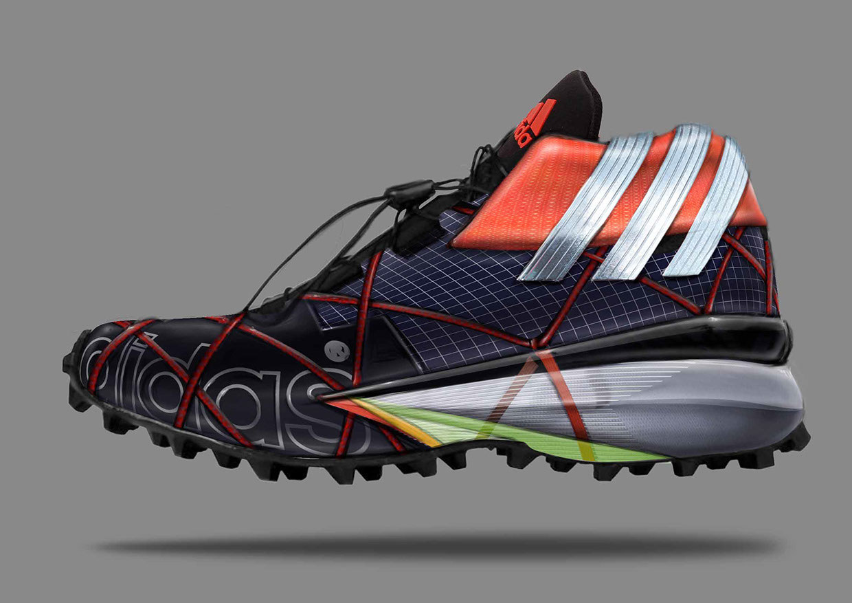 product design，industrial design，sneakers，Hand drawn，modeling，