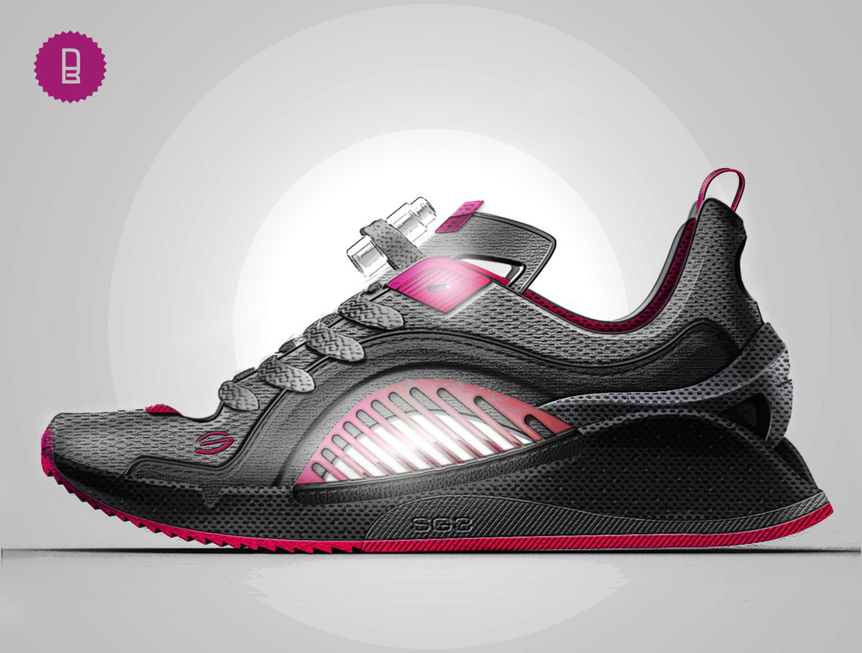product design，industrial design，sneakers，Hand drawn，modeling，