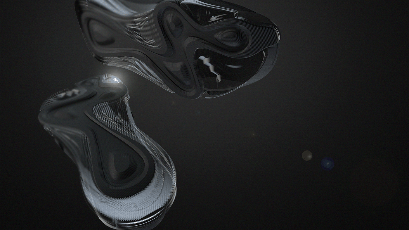 3D modeling and rendering，shoes，Sense of future，