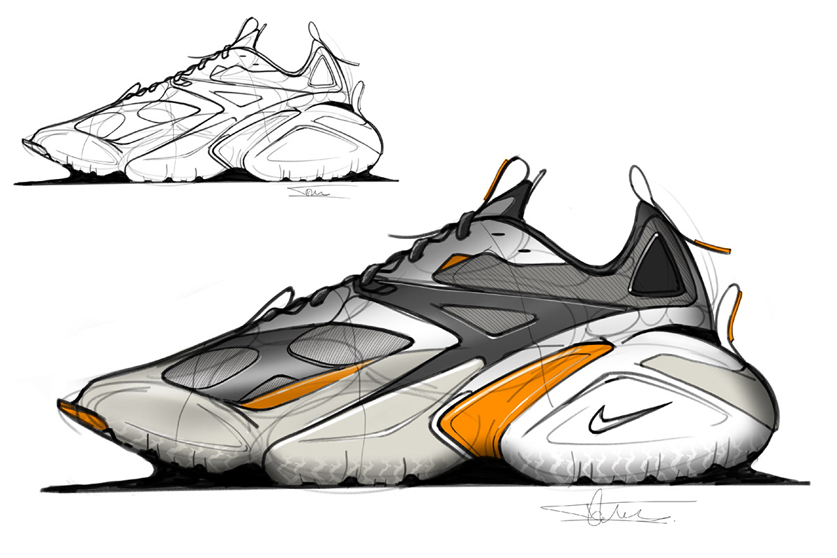 Hand drawn，fashion，footwear，