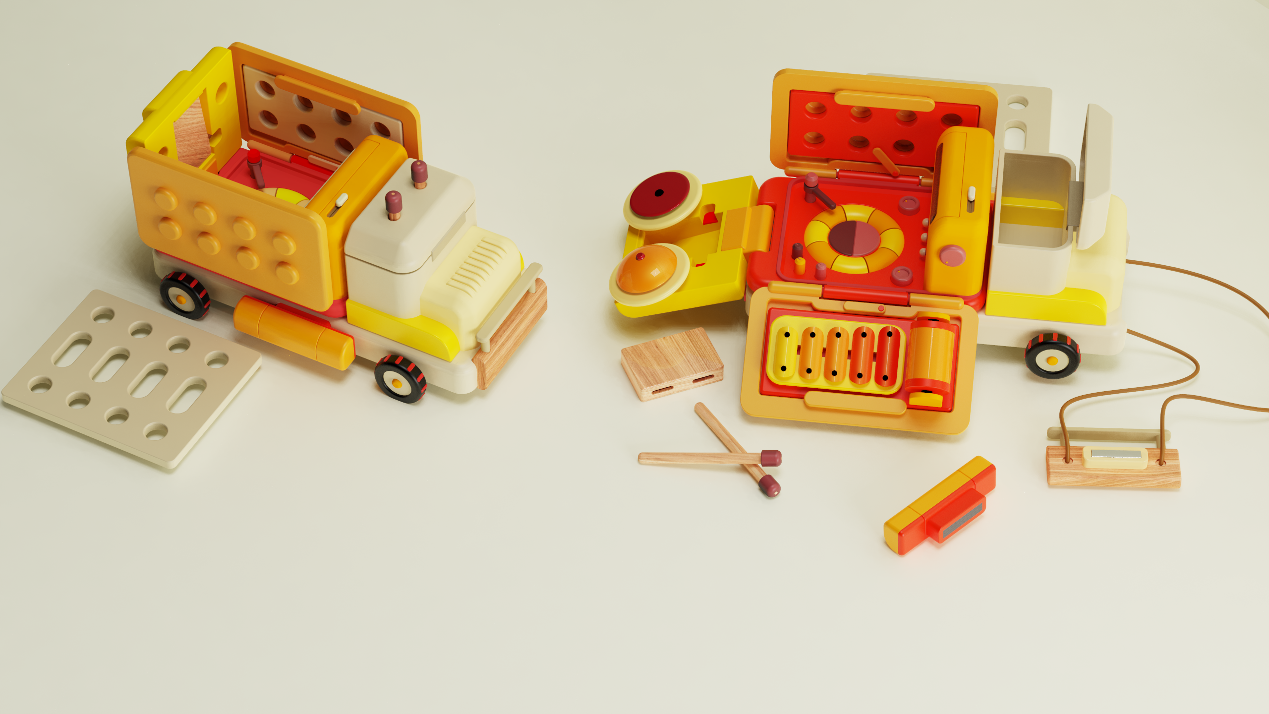 Music toys，Toy car，Percussion ，Graduation project，