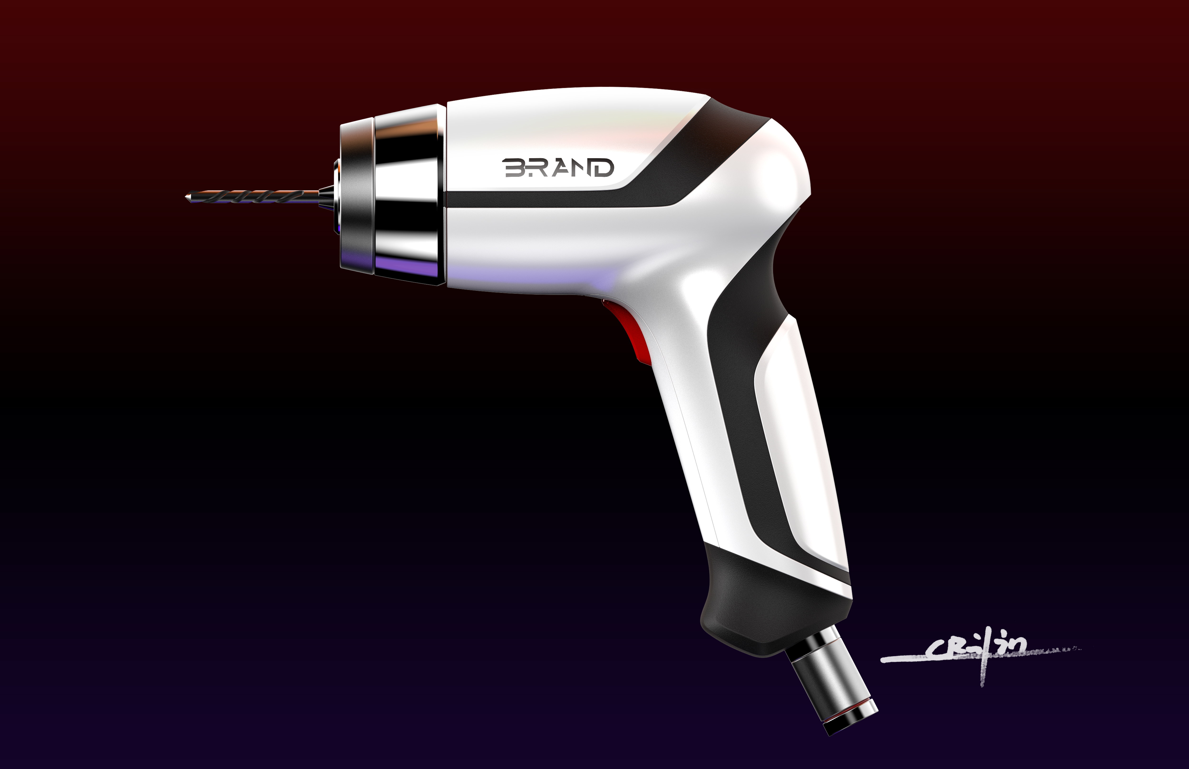 modeling，Electric drill，Design，industrial design，appearance，Render，scene，