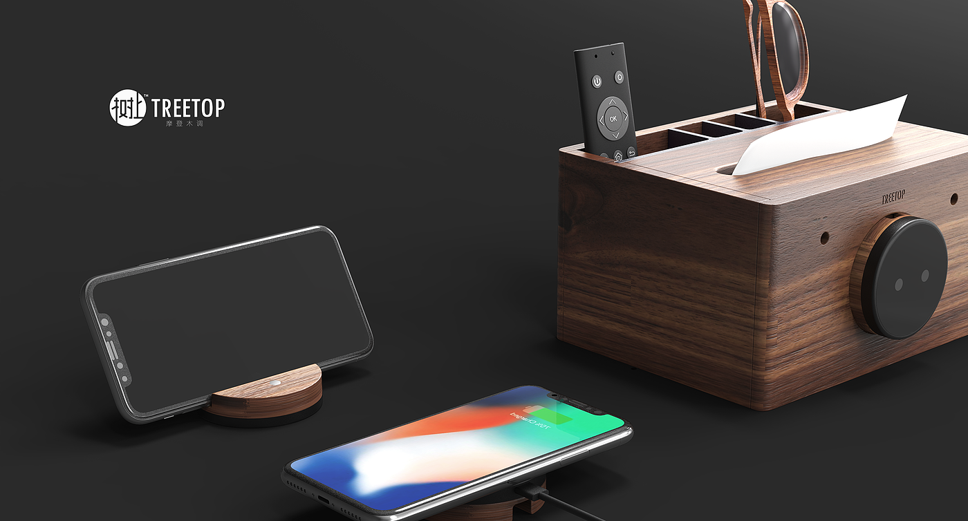 Wooden tissue box，