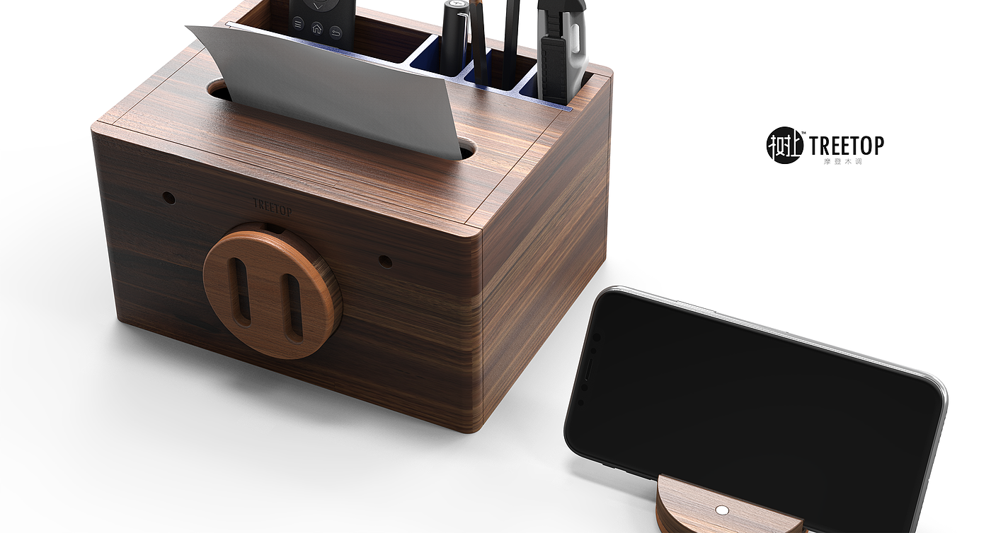 Wooden tissue box，