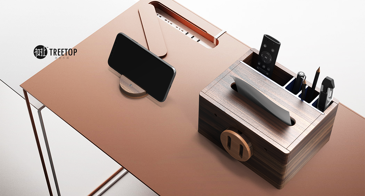 Wooden tissue box，