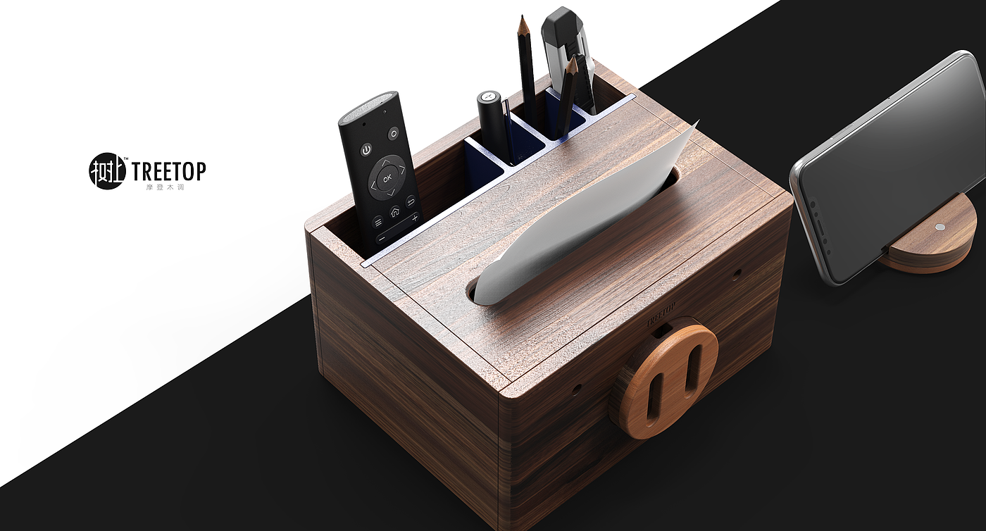 Wooden tissue box，