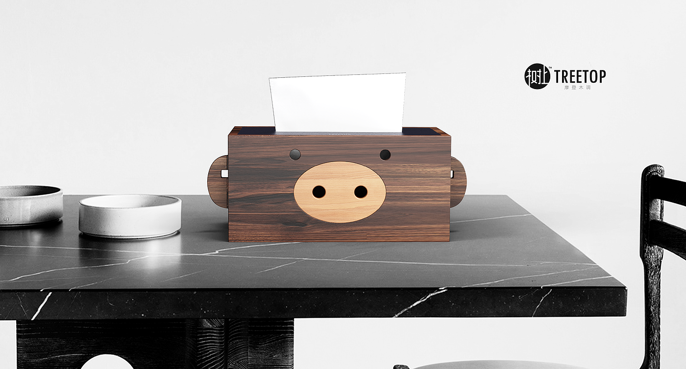Wooden tissue box，