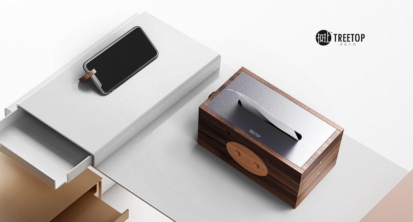 Wooden tissue box，