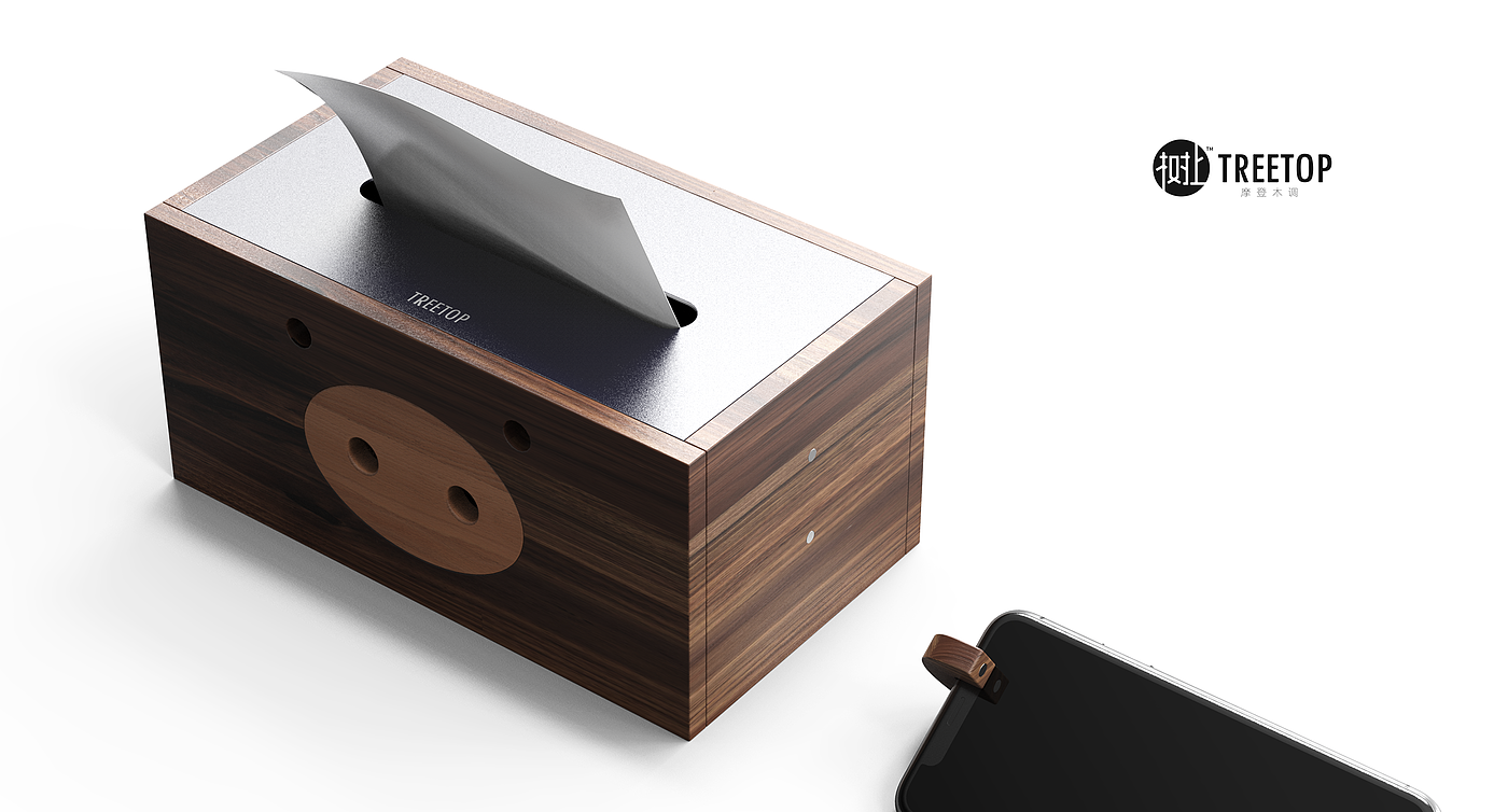 Wooden tissue box，