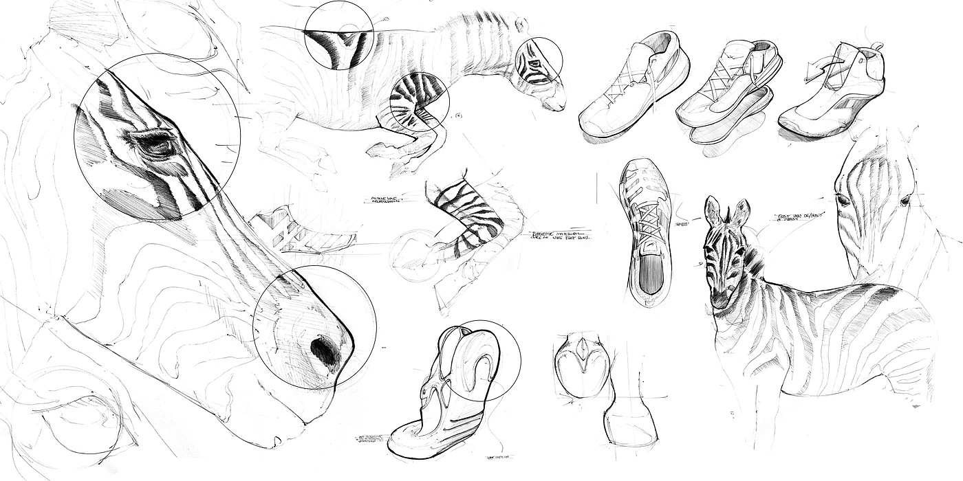 Nike: Iridescent Z's，conceptual design，Nike shoes，sketch，William Turner，