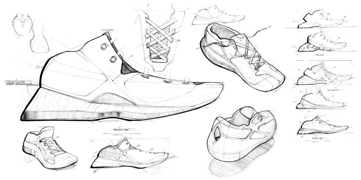 Nike: Iridescent Z's，conceptual design，Nike shoes，sketch，William Turner，