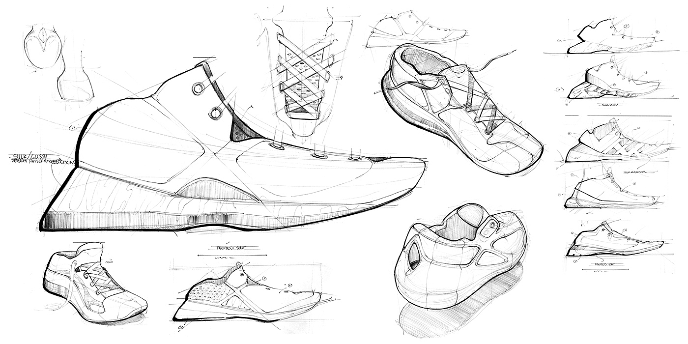 Nike: Iridescent Z's，conceptual design，Nike shoes，sketch，William Turner，