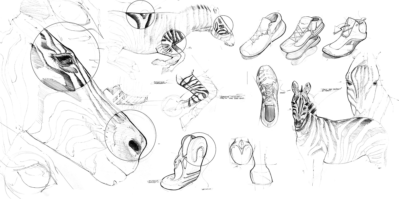 Nike: Iridescent Z's，conceptual design，Nike shoes，sketch，William Turner，