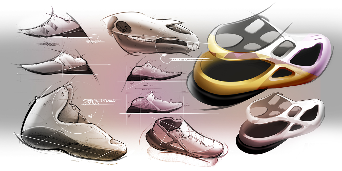 Nike: Iridescent Z's，conceptual design，Nike shoes，sketch，William Turner，