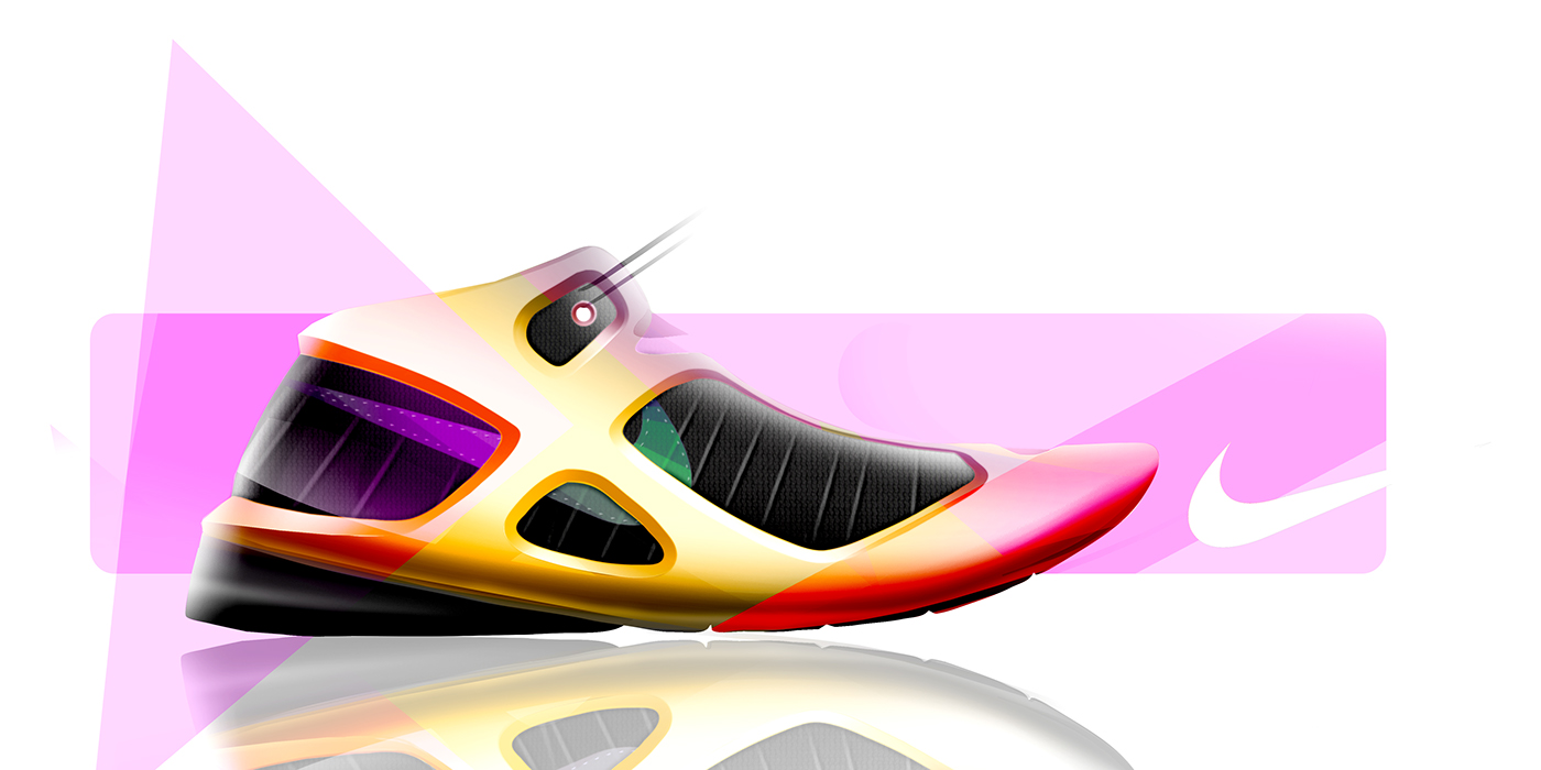 Nike: Iridescent Z's，conceptual design，Nike shoes，sketch，William Turner，