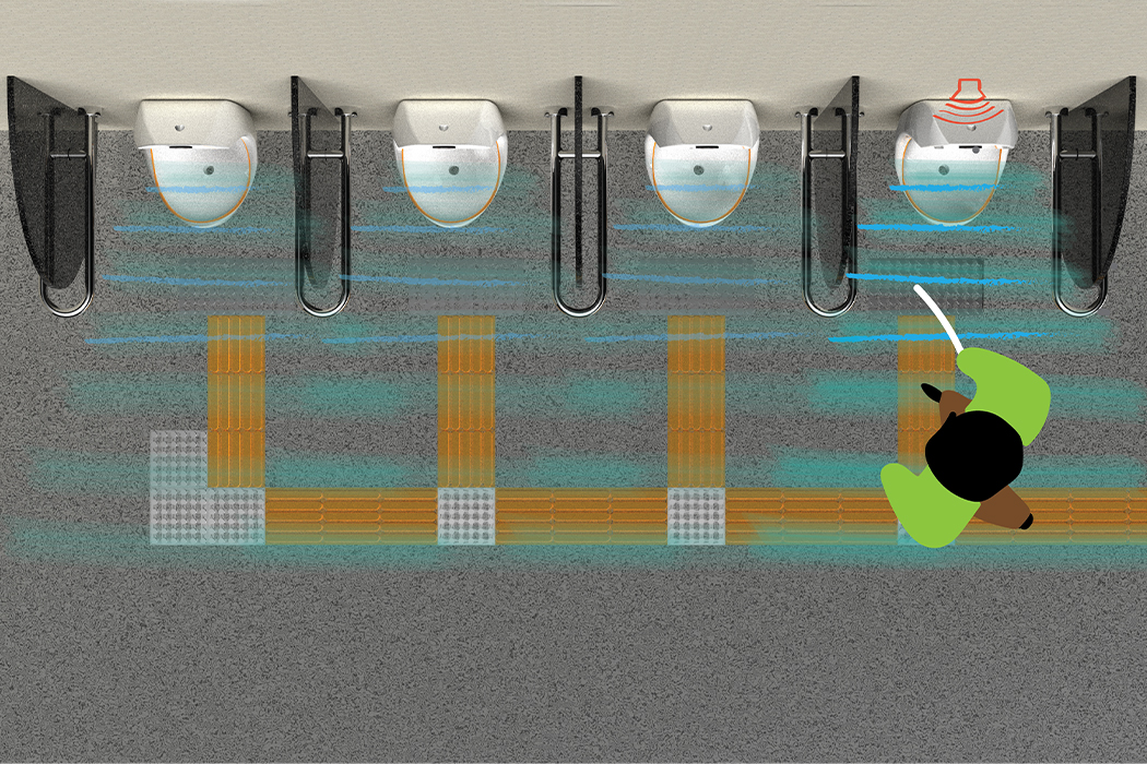 Visual impairment，comfort station，Stop plate，sensor，