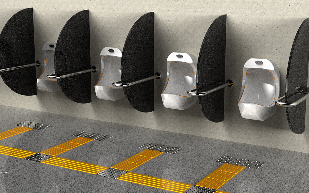 Visual impairment，comfort station，Stop plate，sensor，