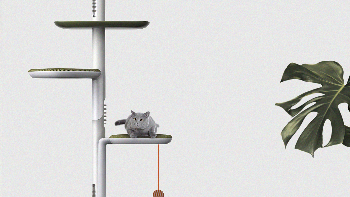Rub Rub Rub，Hyojeong Lee，Cat tower，white，
