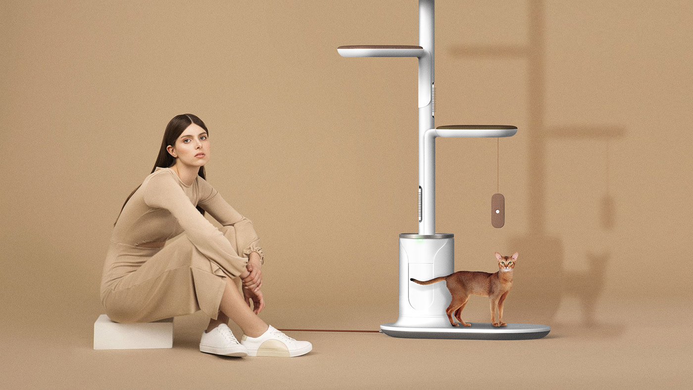 Rub Rub Rub，Hyojeong Lee，Cat tower，white，