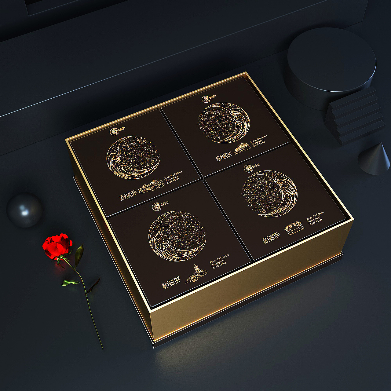 Moon cake packaging / food packaging / packaging box design / gift box design，