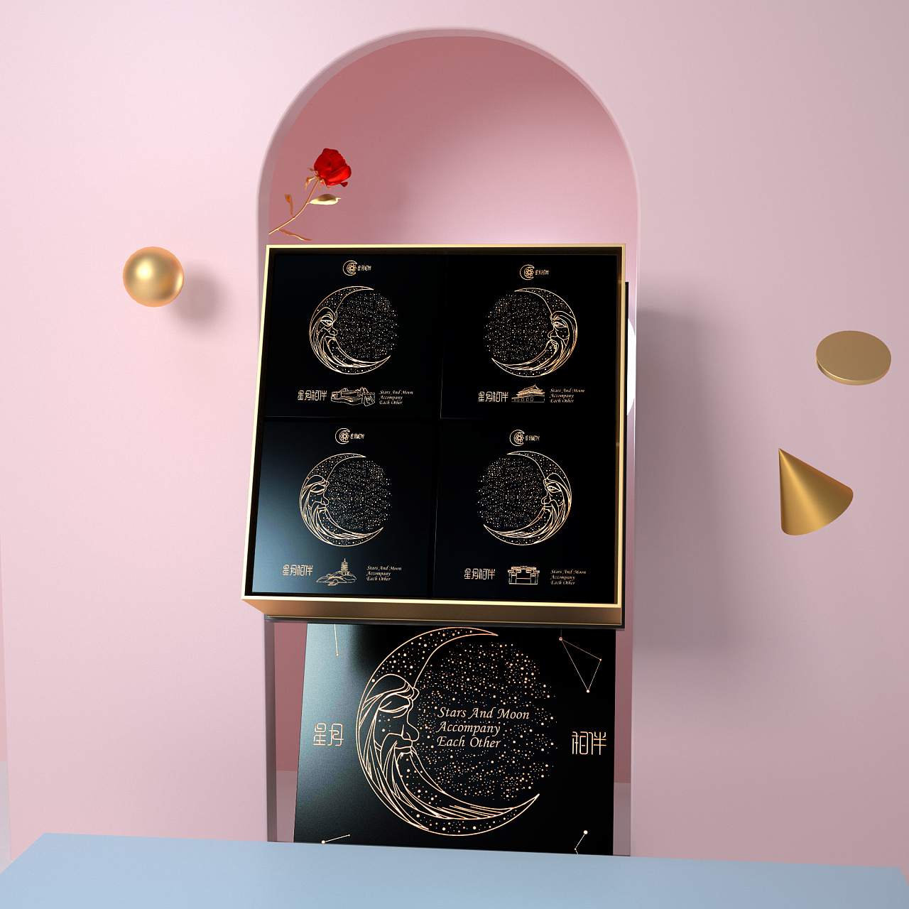 Moon cake packaging / food packaging / packaging box design / gift box design，