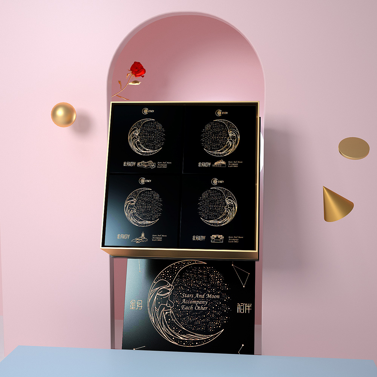 Moon cake packaging / food packaging / packaging box design / gift box design，
