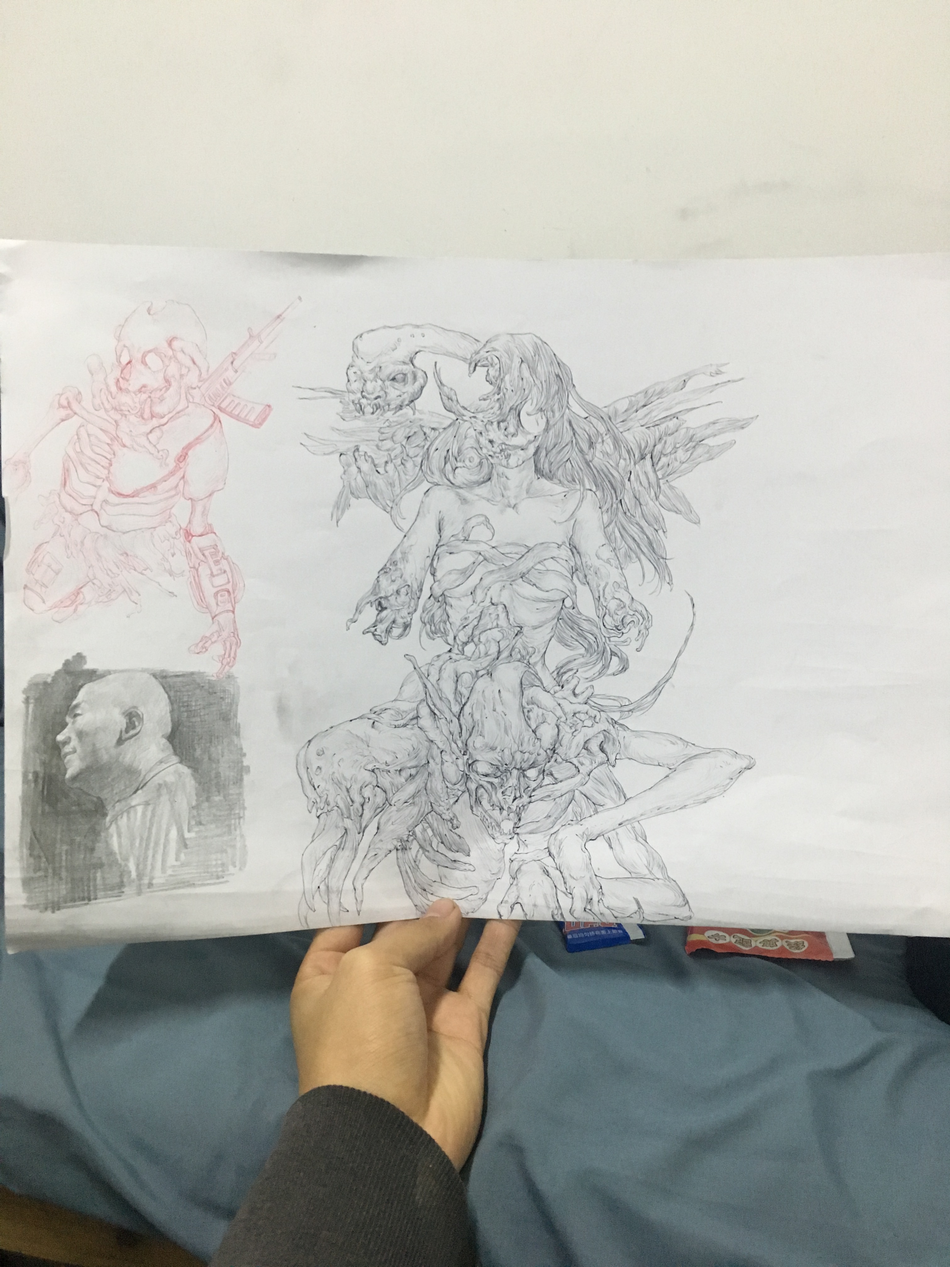 Hand drawn，Sketch，line，industrial design，product design，robot，