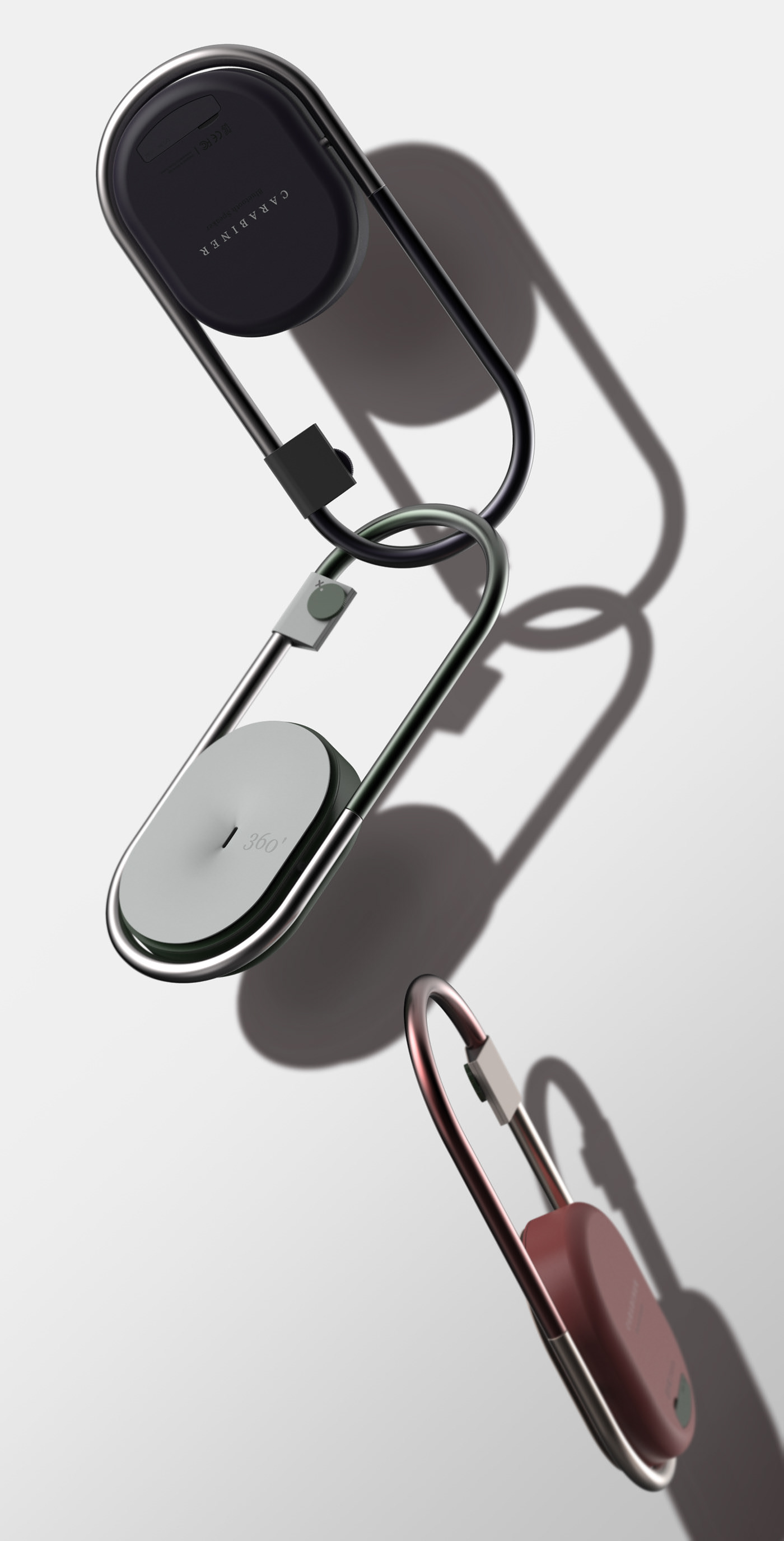 Bluetooth，speaker，concept，Carabiner，Shackle，