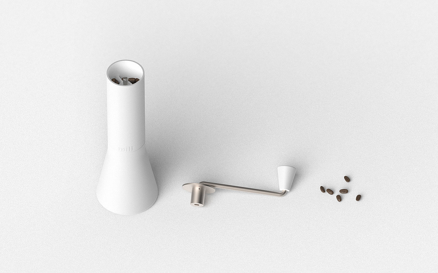 Coffee grinder，Coffee，Manual，white，Minimalism，